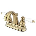 KINGSTON BRASS KB5612PL Restoration 4" Centerset Lavatory Faucet, Polished Brass