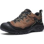 KEEN Men's Targhee 4 Low Height Durable Comfortable Waterproof Hiking Shoes, Bison/Black, 10.5 Wide CA