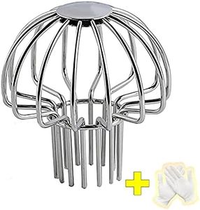 SHUGUANGGUDE Gutter Guard 304 Stainless Steel Outdoor Roof Drain Anti-Blocking Line Cap, Mushroom Type Drainage Gutter Guard Filter, Gutter Cleaning Tool, for Stops Leaves Seeds and Other Debris,2in