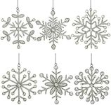 Snowflake Party Ornament Set of 6 Hanging Decor Party 6 Inch Set of 6