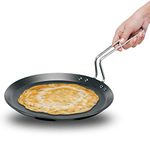 Hawkins Futura Non-Stick Induction Compatible Flat Tava Griddle, 10" Induction, Black,