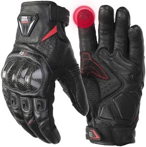 KEMIMOTO Sheepskin Leather Motorcycle Gloves for Men, Winter Warm Motorcycle Gloves for Motocross Motorbike Dirt Bike Bicycle Racing ATV UTV
