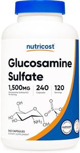 Nutricost Glucosamine Sulfate 1500mg, 240 Capsules - 750mg Per Capsule, Gluten Free, Non-GMO
