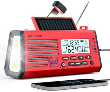 Peakeep Emergency Radio NOAA Weather Alert Battery Solar Crank Powered - Portable Radio AM/FM/SW, 18500mWh Rechargeable Battery, SOS Siren Flashlight Lamp for Home Car Camping Storms Blackouts Prep