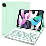 Keyboard Case for iPad Air 5th Generation 10.9“2022, Slim Smart Keyboard Case for iPad Air 5th Gen 2022/Air 4th Gen 2020 10.9 Inch/Pro 11 2018, Detachable Wireless Keyboard with Pencil Holder (Green)