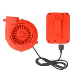 XIHIRCD Inflatable Costume Fan, Portable Mini Blower Fan with USB Plug & Battery Case, Inflatable Fan Inflatable Suit Blower Dinosaur Costume Fan Inflatable Suit Fan (Orange)