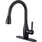 CREA Touch On Kitchen Faucets Black, Touch Activated Fingerprint Resistant Single Handle Kitchen Sink Faucet Bar Sink Faucet Wet Bar Faucet 360° Swivel RV Sink Faucet with 8 Inch Deck Plate