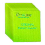 The EcoGurus Swedish Dishcloths for Kitchen, Highly Absorbent Natural Swedish Dish Towels, Cellulose Sponge Cloth - Green