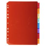 Exacompta - Ref 3908E - PP Document Dividers - Suitable for Use With A4 Documents, Made from Polypropylene, Pre-Punched & Pre-Printed - 8 Part Dividers - Multicoloured