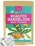 TeeLux Roasted Dandelion Root Tea Bags, Premium Natural Dandelion Root Herbal Tea, Caffeine Free, 100 Tea Bags, A Popular Coffee Alternative