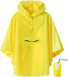 SaphiRose Lightweight Kids Rain Poncho Jacket Waterproof Outwear Rain Coat, Yellow, 3-5 Years