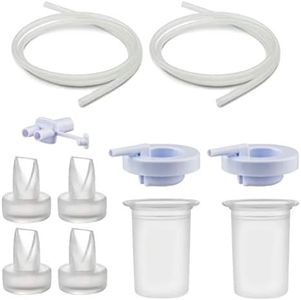 Maymom Pump Parts Compatible with Ameda Purely Yours Pumps, MYA Joy; Incl. Top Cap, Silicone Membrane, Duckbill, Tubing and Adapter; Replaces Ameda Spare Parts