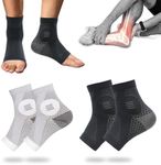 YIFVTFCK 2Pairs Neuropathy Socks for Women Men, Soothe Socks for Neuropathy Pain,Peripheral Neuropathy Socks Relief, Black/Gray, Large