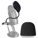 Yeti X Mic Pop Filter with Foam Winscreen - 4 Inch 3 Layers Microphone Wind Pop Screen Mask Shield and Foam Wind Cover For Blue Yeti X Mic to Improve Sound Quality by YOUSHARES