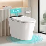 Bazyths Smart Toilet with Built-in Tank & Bidet Auto Open/Close Foot Sensor Flush Dryer Heated Seat Soft Close Elongated One-Piece Design (ZY695A)