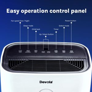 Devola 25L Dehumidifier with HEPA Filter – High Capacity Air Purifier
