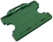 Identity-Plus: Green Open Faced Dual Double Sided Landscape ID Card Holder (50)