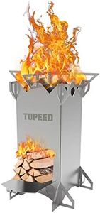 FITHIKE Backpacking Camping Rocket Stove,Portable Stainless Steel Wood Burning Camping Stoves for Outdoor Cooking Hiking Survival Travel Picnic BBQ