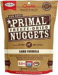 Primal Freeze Dried Dog Food Nuggets, Lamb; Complete & Balanced Meal; Also Use as Topper or Treat; Premium, Healthy, Grain Free, High Protein Raw Dog Food, 5.5 oz