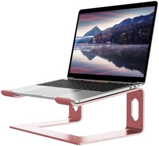 ALASHI Laptop Stand for Desk, Aluminum Computer Riser, Ergonomic Notebook Holder, Detachable Metal Laptops Elevator, PC Cooling Mount Support 10 to 15.6 Inches Notebook, Pink