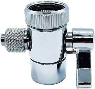 ZIGZAGSTORM Kitchen Sink Faucet Water Filter Diverter Valve for Push on 3/8 inch Tubing Replacement Part Adapter with M22 X M24 Connector, Brass Body, Chrome Plated Made In Taiwan