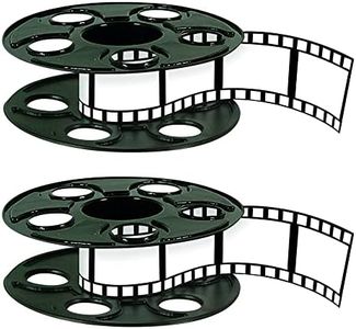 Beistle 2 Piece Awards Night Movie Reel with Filmstrip Centerpiece Red Carpet Hollywood Party Decorations, 9" & 15', Black/White