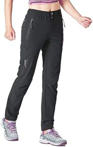 Gopune Women's Outdoor Hiking Pants Lightweight Quick Dry Water Resistant Mountain Trouser, Black, Large