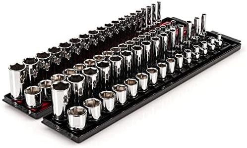 TEKTON 3/8 Inch Drive 6-Point Socket Set with Rails, 68-Piece (1/4-1 in., 6-24 mm) | SHD91220