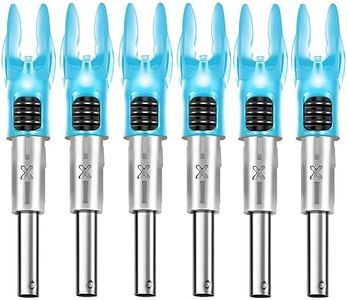 DEEPOWER X Lighted Nocks for Arrows .204”/.233”/.244”/.246” with ON/Off Switch 6-Pack with H, S, GT Bushings (Blue-6Pack)