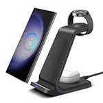 Wireless Charger for Samsung 3 in 1 Fast Charging Stand Induction Charging Station for Galaxy S24 S23 Ultra S22 S21 S20,Z Fold Flip 5,Galaxy Watch 6/6 Classic/5 Pro/5/4/3/Active 2/1,Galaxy Buds 2 Pro