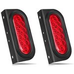 Oval Trailer Lights, Trailer Light Bracket, LIMICAR 6" inch Trailer Tail Light with flush Mount Grommets Plugs Mounting Brackets, LED Trailer Lights Kit for Utility Trailer