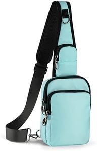 VADOO Sling Bag, Crossbody Bag with Zipper Lock, RFID Blocking & Water Resistant for Men and Women (Light Blue)