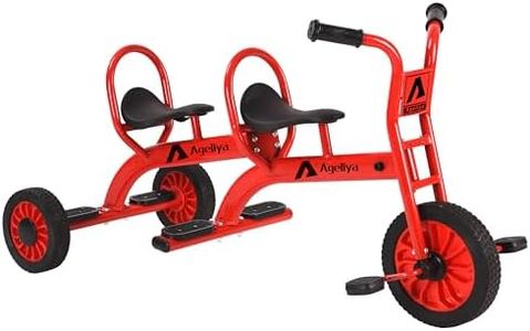 Ageliya Preschool Tandem Tricycle for Kids 5-7, Carbon Steel Rubber Wheels