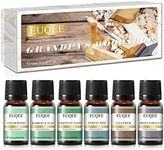 EUQEE Fragrance Oils Gift Set Premium Woody Scented Oil - Forest Pine, Warm Rustic Woods, Bamboo & Teak, Cedarwood, Leather, Sweet Tobacc, for Diffuser, Soap Making, Candle - 6x10ml