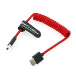 Alvin's Cables 8K 2.1 Full HDMI High Speed Braided Coiled Cable for Atomos Ninja V, Portkeys BM5, for Feelworld Monitor, for Canon C300, Z CAM E2, Sony FS5| FS7| A7S3 Cameras RED