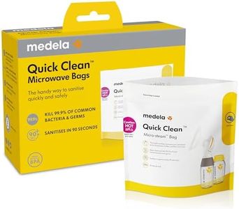 Medela Baby Bottler Steriliser, Quick Clean Microwave Steam Sterilising Bags for Cleaning of Breast Shields, Milk Collection Bottles, Teats, Pacifiers & More, Pack of 5