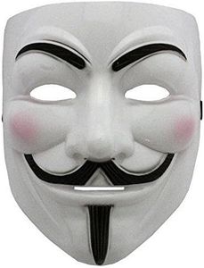 Boolavard V for Vendetta mask with eyeliner Nostril Anonymous Guy Fawkes Fancy Adult Costume Accessories Halloween mask