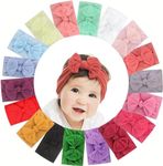 18 PCS Baby Headbands Soft Nylon Hairbands with Bows Girls Hair Accessories for Newborn Infant Toddler Kids Handmade