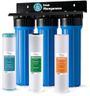 iSpring Whole House Water Filter System, Reduces Iron, Manganese, Chlorine, Sediment, Taste, and Odor, 3-Stage Iron Filter Whole House, Model: WGB32BM