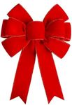 Satenwie Red Christmas Bows Large Velvet Bow for Wreaths, Tree, Outside Decorating, Outdoor (12 * 14 inch)