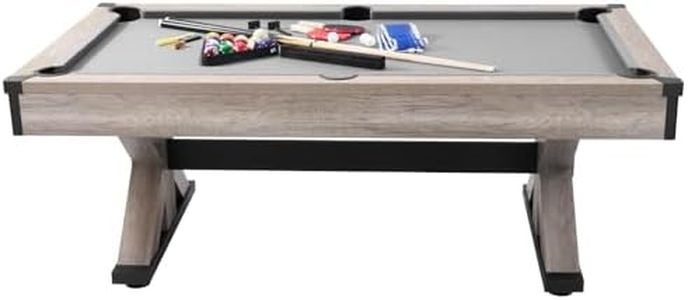 VEVOR 7ft Billiards Table Combo Set, 3-in-1 Multi Game Table with Dining, Pool, and Tennis Table, for Family Game Room Adults, Includes Full Set of Accessories, Wood Color with Grey Cloth