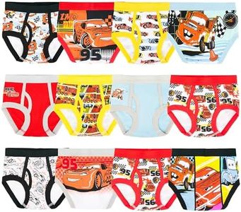 Disney Boys' Pixar Cars Exclusive 12pk Unboxing of Briefs for Potty Training Fun with Success Chart & Stickers 2/3t-5t, 12-Pack Cars Brief, 4 Years