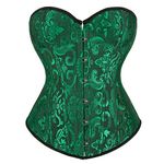 Grebrafan Corset Top for Women Night Out Renaissance Bustier (UK(16-18) 3XL, Black Green)