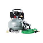 Metabo HPT CA Tools KNT50AB Brad Nailer & Portable Air Compressor Combo Kit, 6-Gallon Oil-Free Pancake Air Compressor, NT50AE2 18-Gauge Brad Nailer, Includes 25 ft x 1/4-Inch Hybrid Air Hose