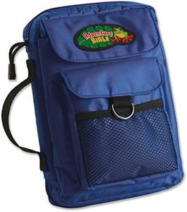 Adventure Bible Cover for Boys, Zippered, with Handle, Nylon, Blue, Medium