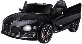 Aosom 12V Ride On Car Licensed Bentley Battery Powered Electric Vehicles w/Parent Remote Control, Headlights, MP3, 2 Speed, USB Port - Black