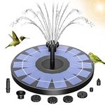 AMZtime 2.5W Solar Fountain Pump, Solar Pond Pump with 6 Nozzles Solar Water Pump Solar Floating Fountain Pump for Pond, Pool, Bird Bath and Fish Tank