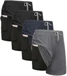 Kinglaman 4 Pack Mens 2 in 1 Runnin
