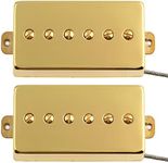 LYWSMSK Alnico 5 Magnet Humbucker Sized P90 Electric Guitar Pickups Neck & Bridge Pickups (Gold)