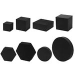 8PCS Product Photography Photo Props, Geometric Cube Photo Props Set, Hard Foam Geometric Shapes, Stereo Hard Foam Decorative Backdrop for Goods, Crafts, Lipstick, Jewelry, Cosmetics, Black